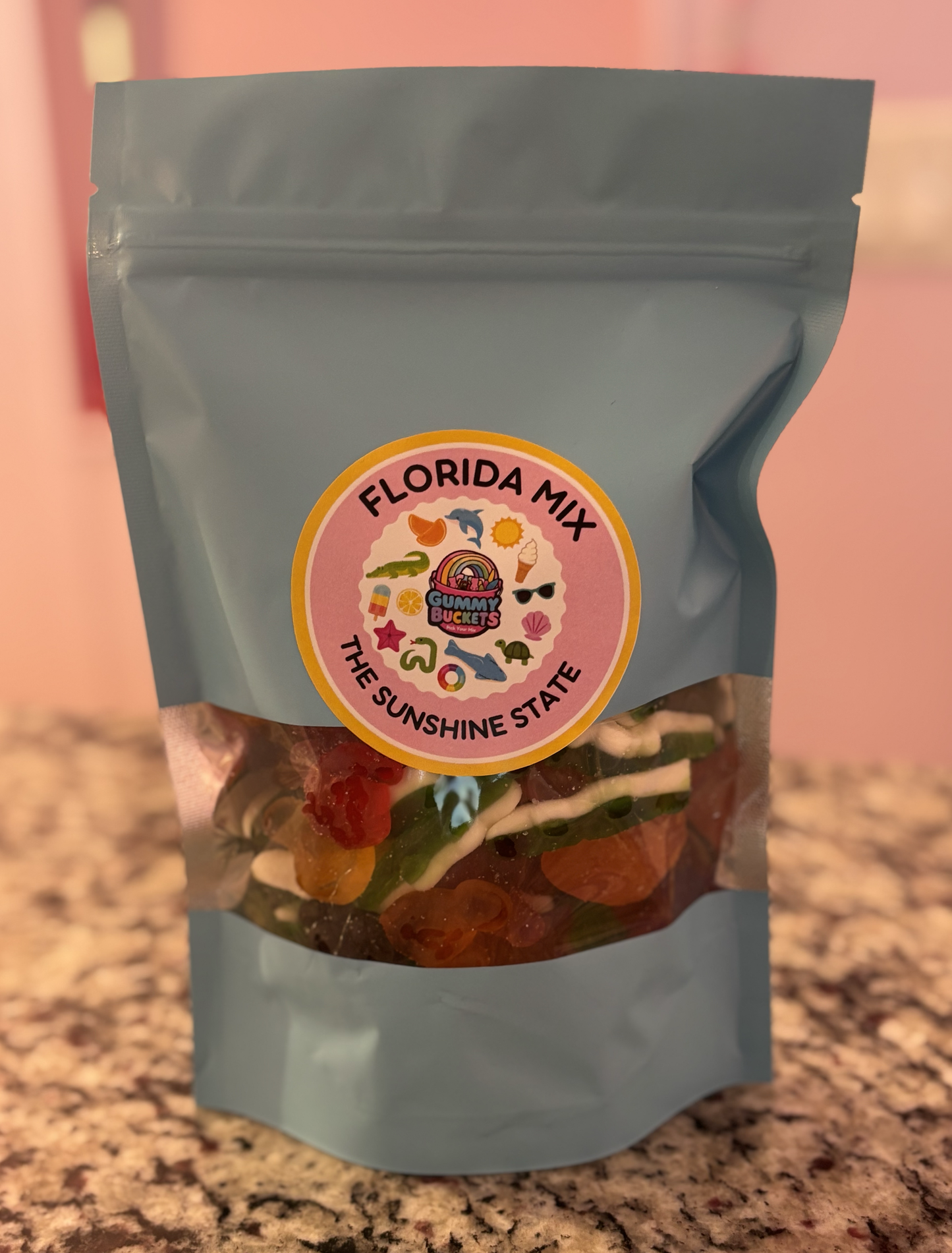 1 Pound Package of Cherry Gummy Candy from Gummy Buckets.