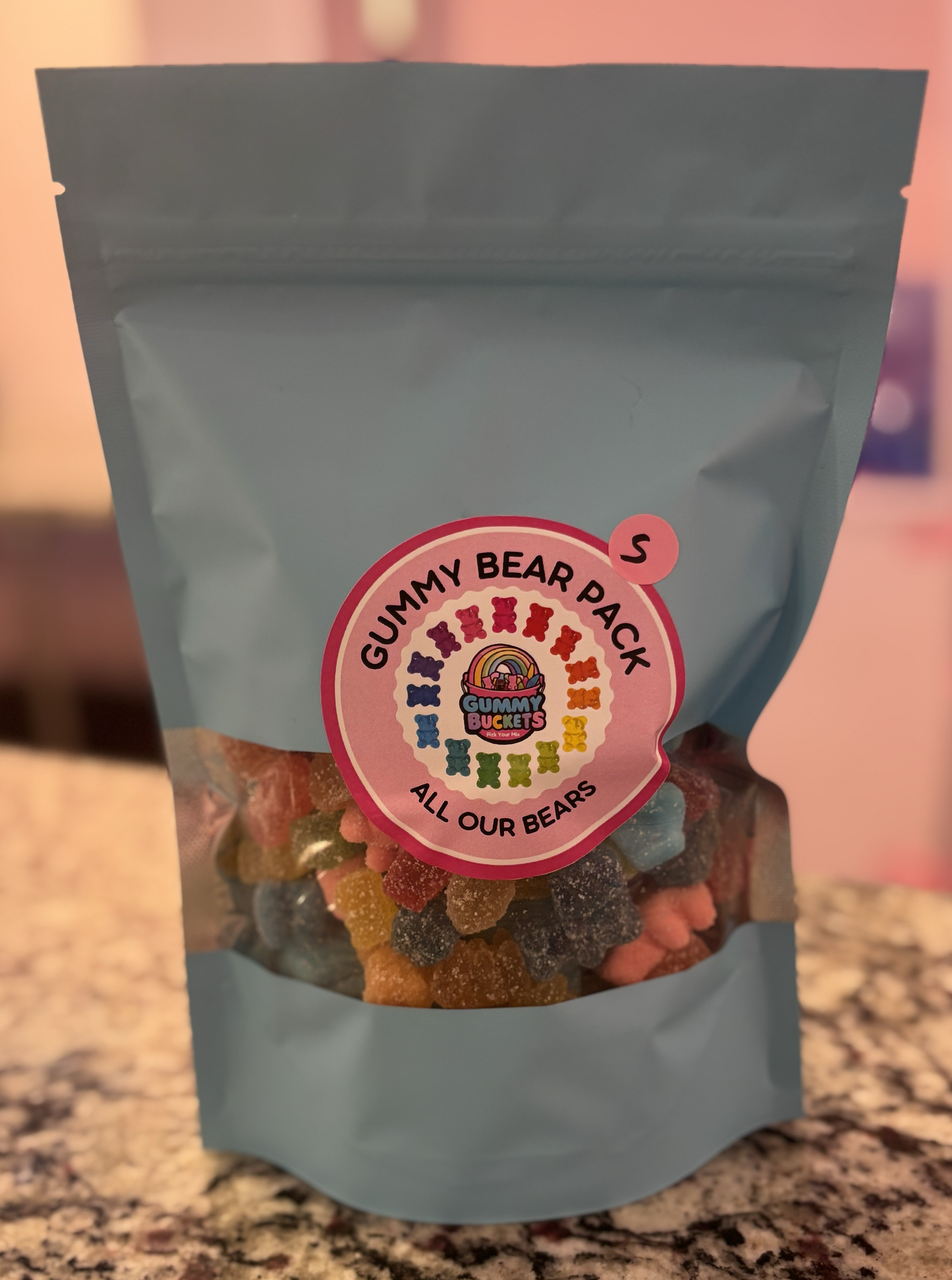 1 Pound Package of Sour Gummy Bear Candy from Gummy Buckets.