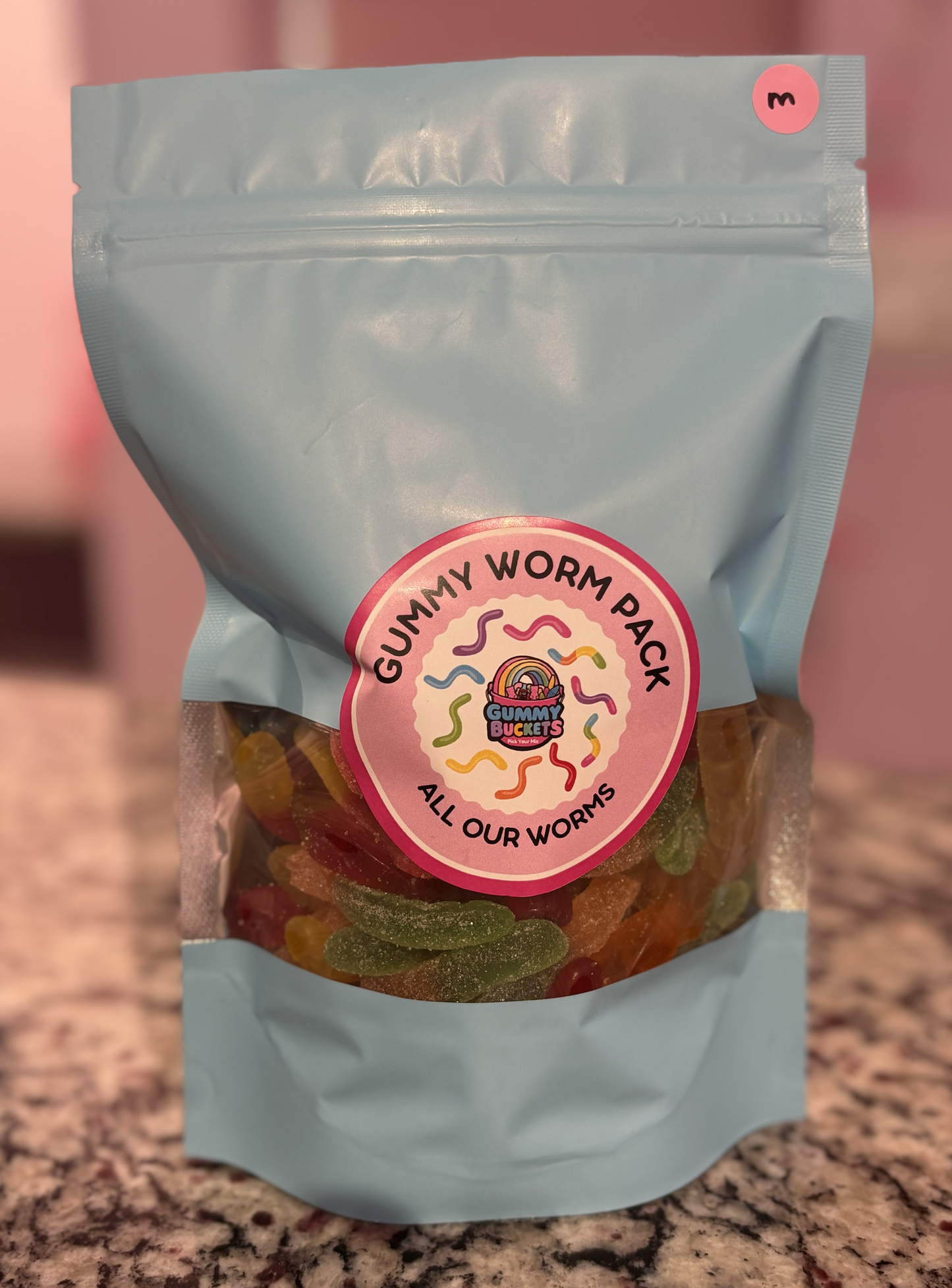 1 Pound Package of Mixed Gummy WormCandy from Gummy Buckets