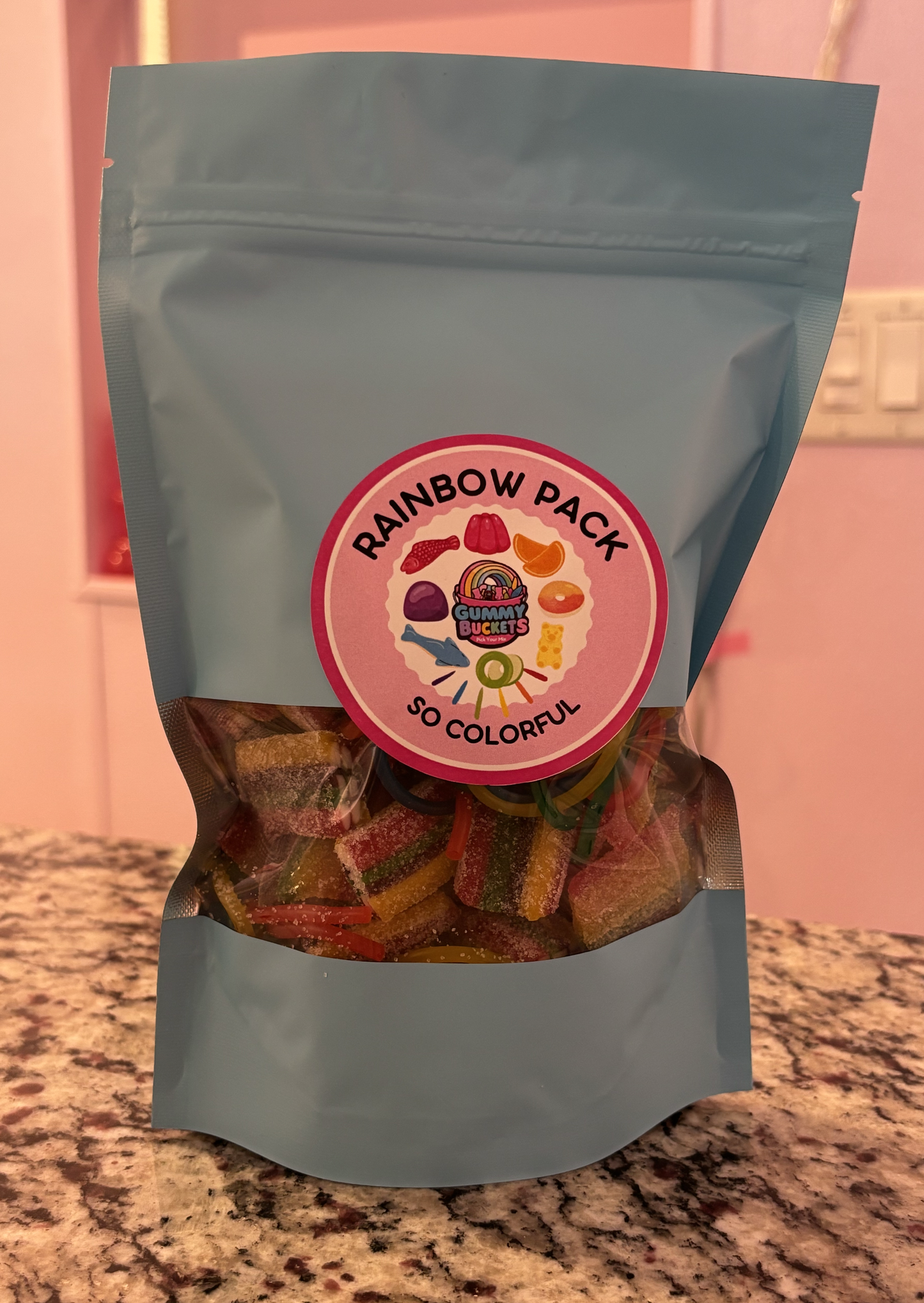 1 Pound Package of Rainbow Gummy Candy from Gummy Buckets