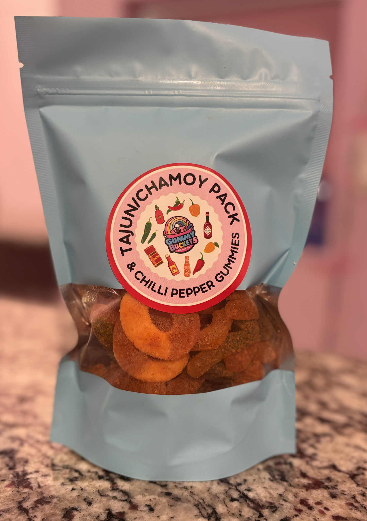 1 Pound Package of Tajun/Chamoy Gummy Candy from Gummy Buckets