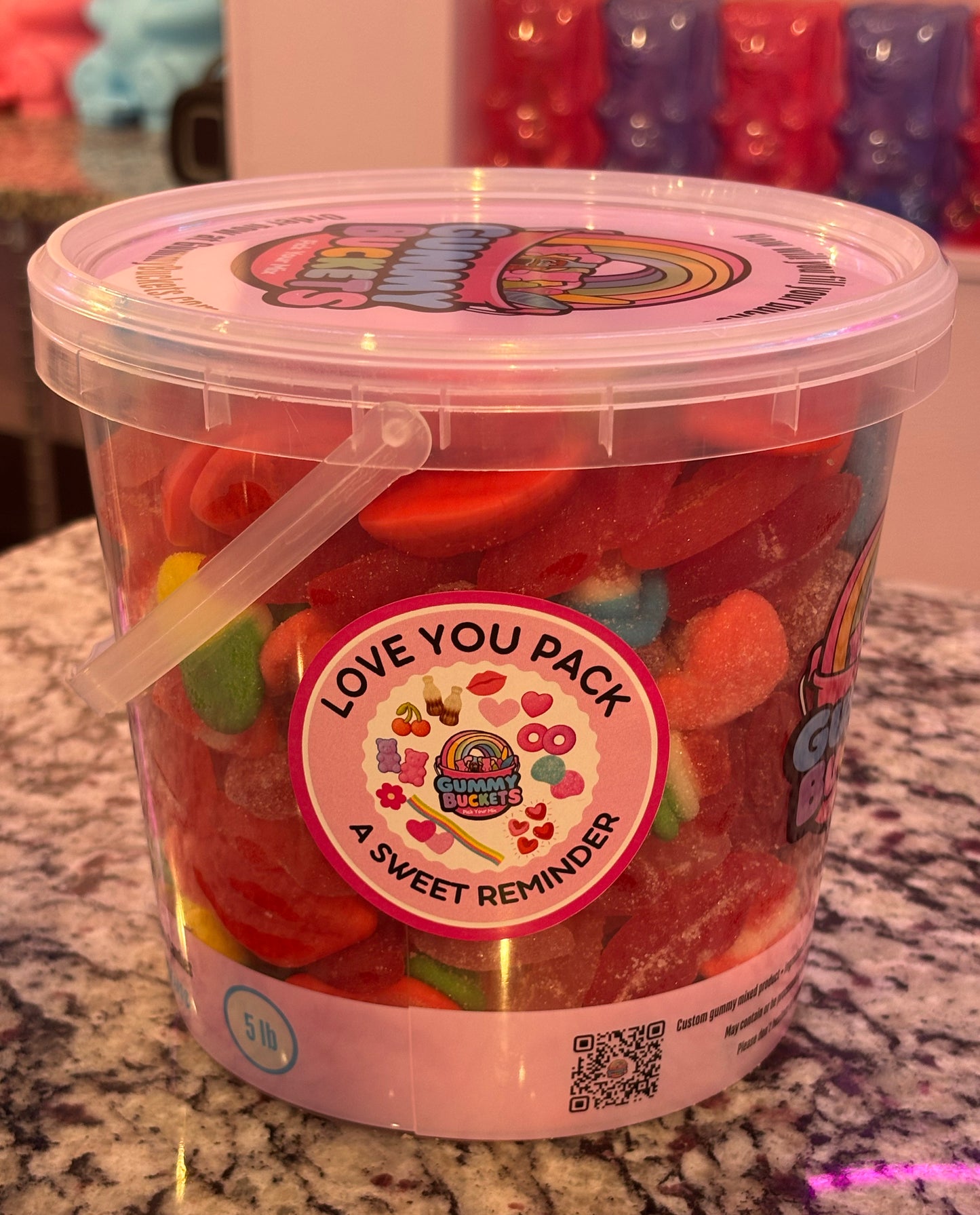 5 Pound Bucket of Love You Gummy Candy from Gummy Buckets