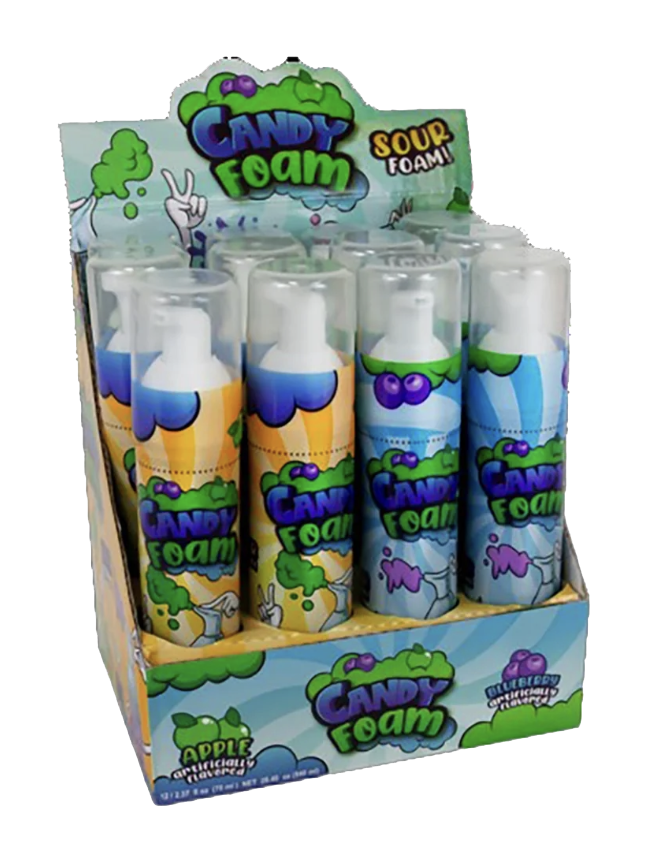 Candy foam product packaging.