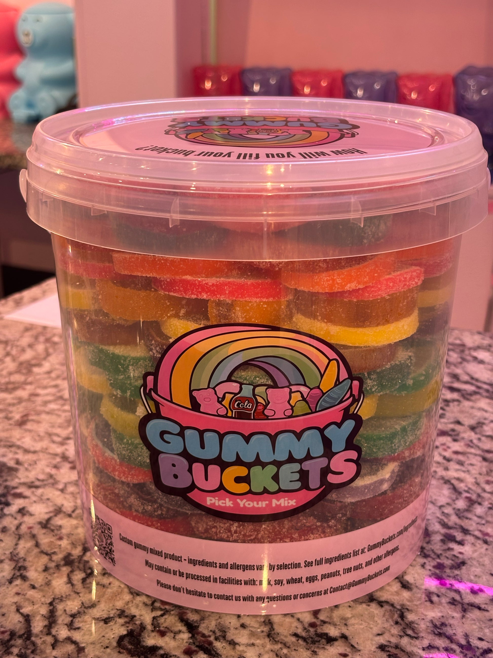 12 Pound Bucket of Fruit Slices Gummy Candy from Gummy Buckets