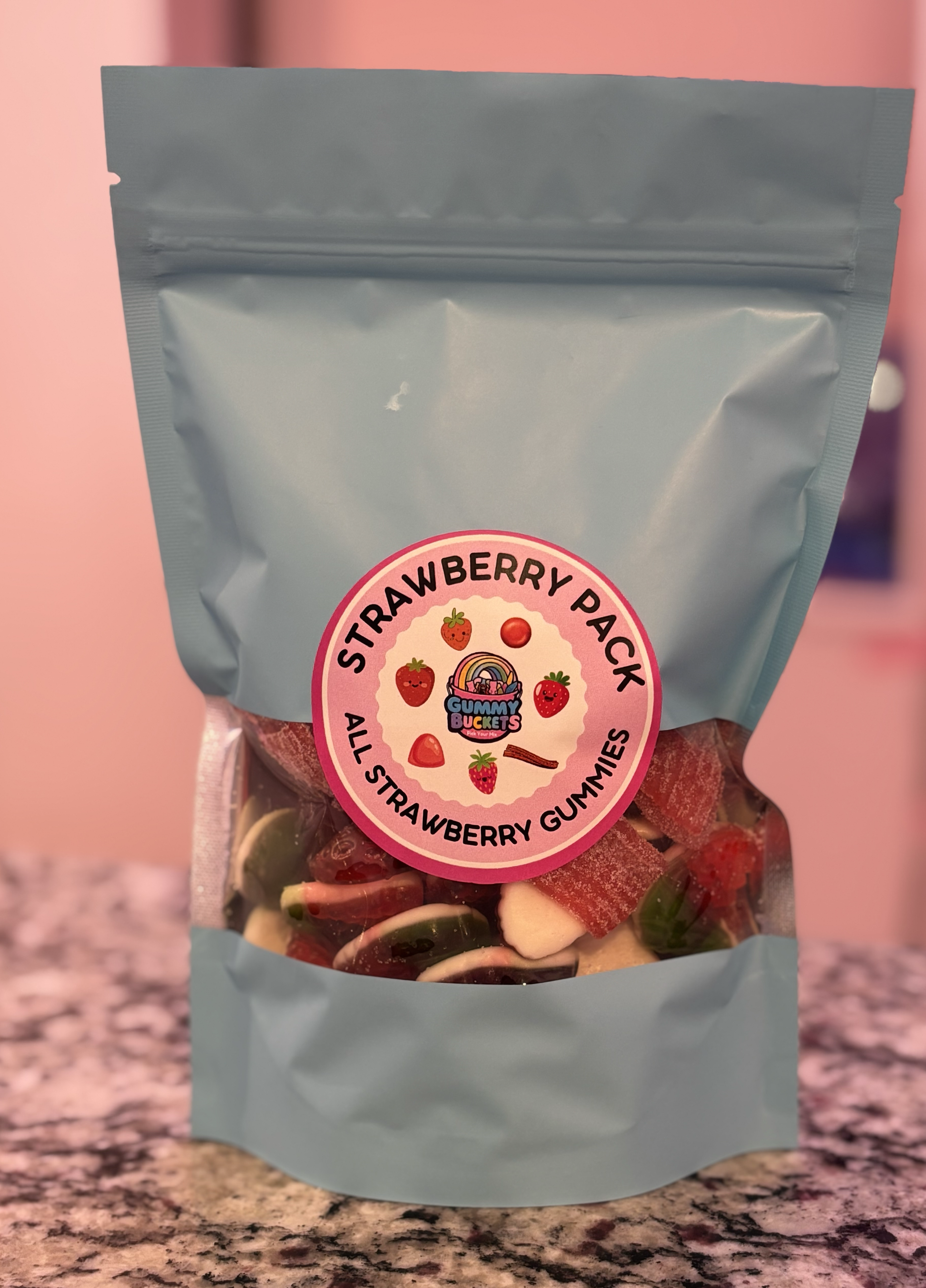 1 Pound Pack of Strawberry Gummies
