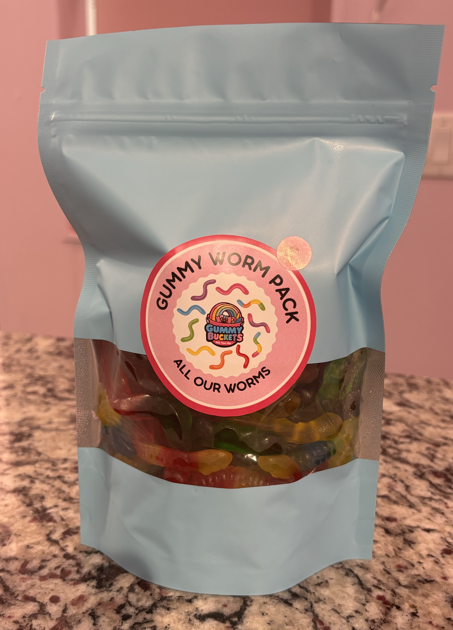 1 Pound Package of Worm Gummy Candy from Gummy Buckets