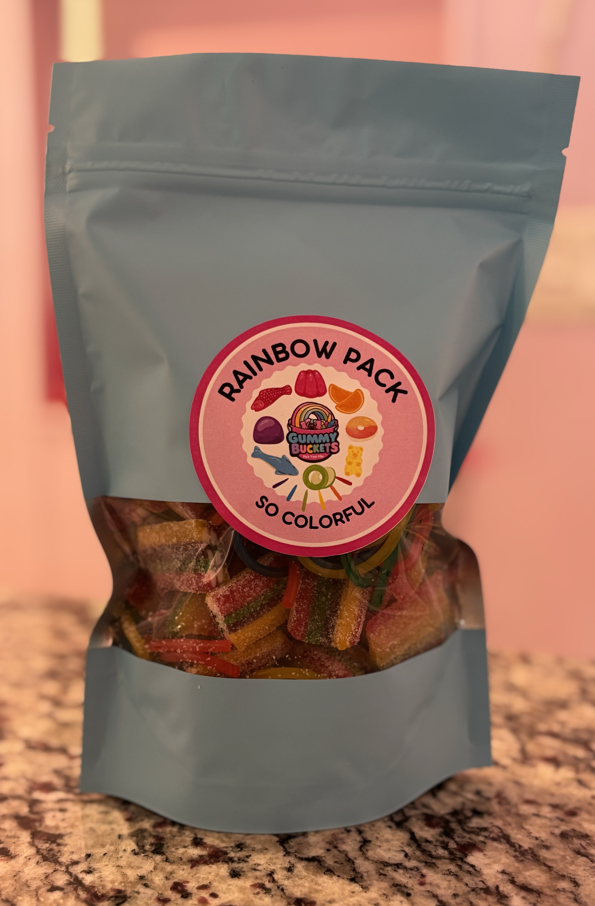 1 Pound Package of Rainbow Gummy Candy from Gummy Buckets