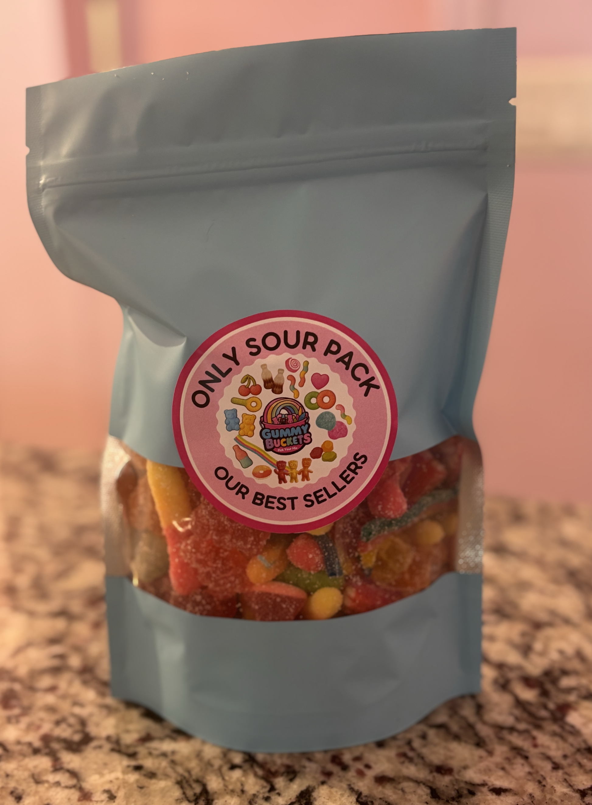 1 Pound Package of Sour Gummy Candy from Gummy Buckets