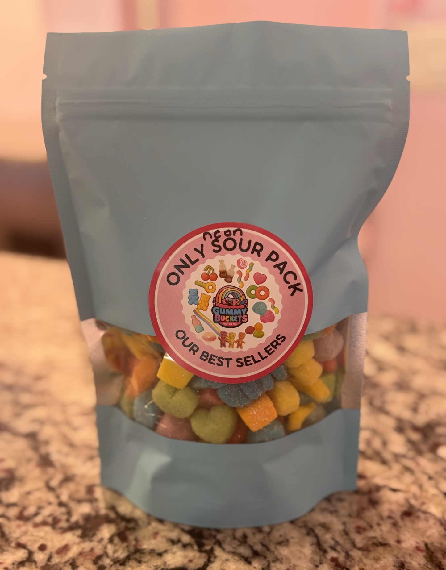 1 Pound Package of Sour Gummy Candy from Gummy Buckets
