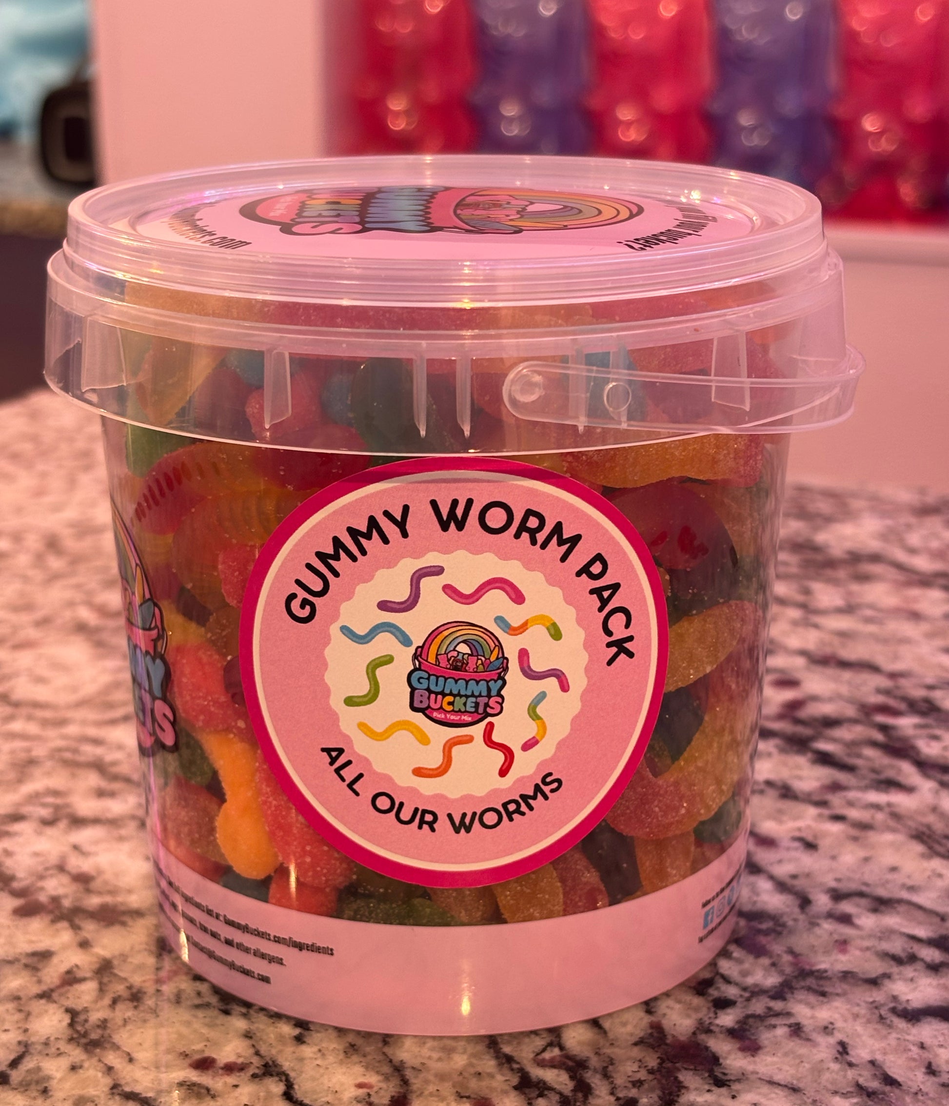 2 Pound Bucket of Gummy Worm Candy from Gummy Buckets