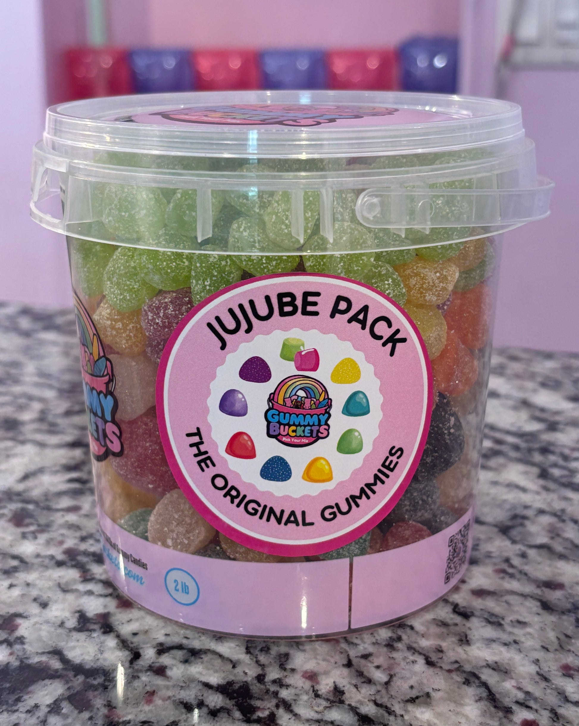 2 Pound Bucket of Jujube Gummy Candy from Gummy Buckets.