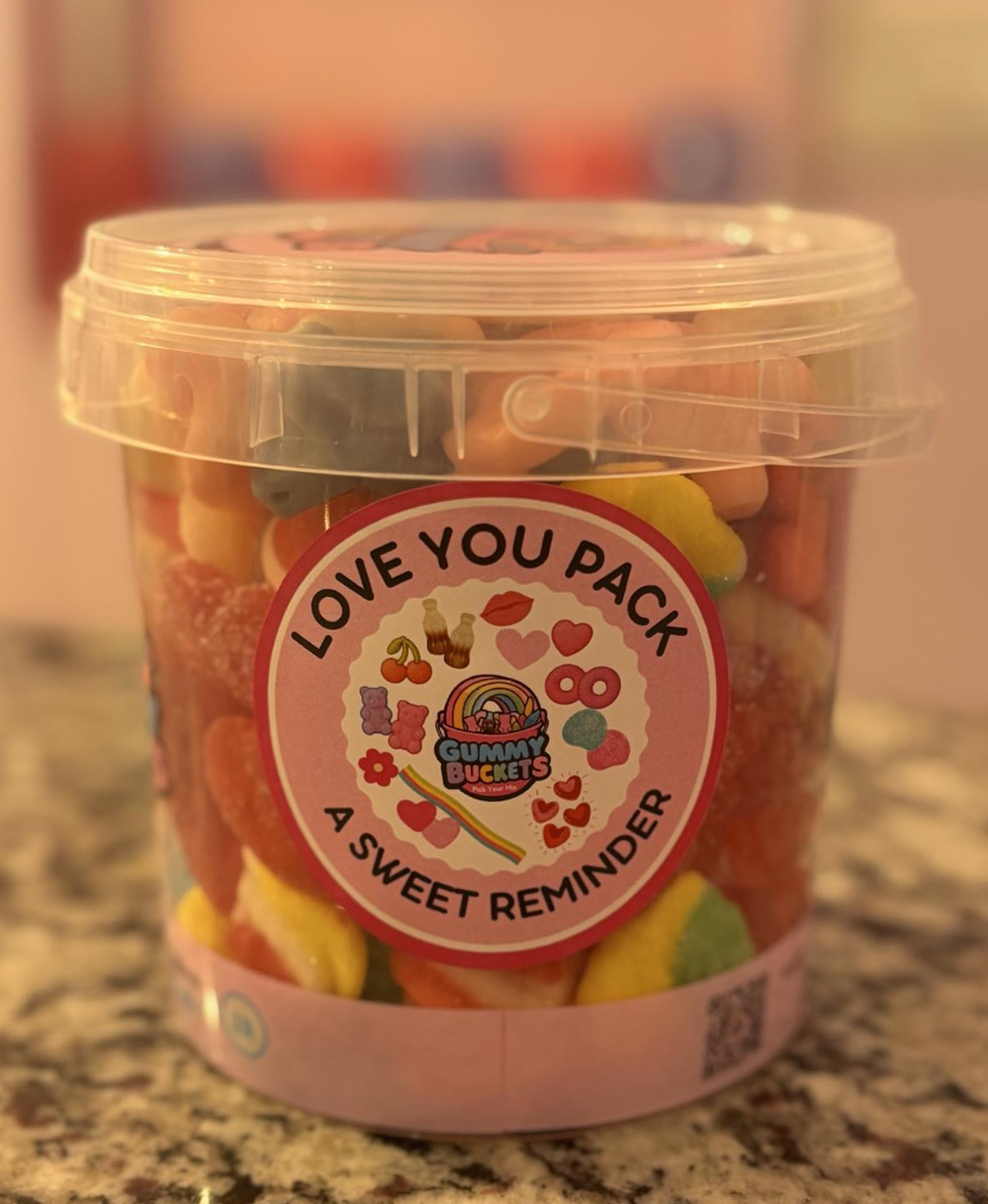 1 Pound Bucket of Love You Gummy Candy from Gummy Buckets