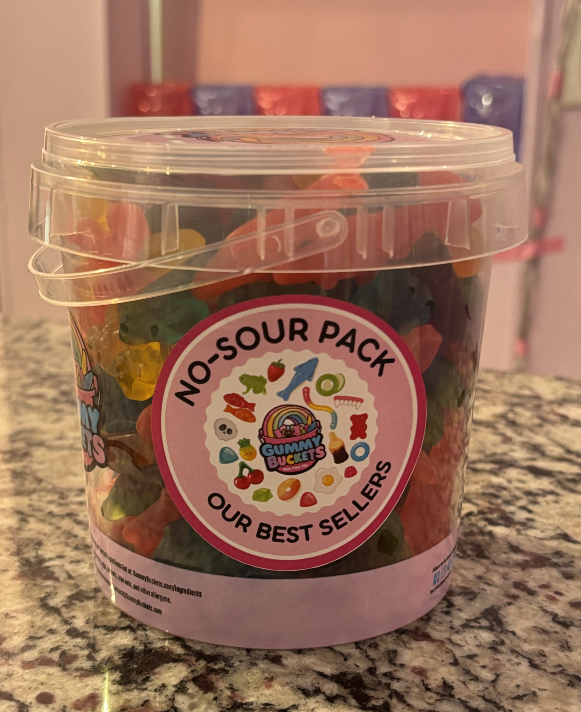 2 Pound Bucket of NOT Sour Gummy Candy from Gummy Buckets