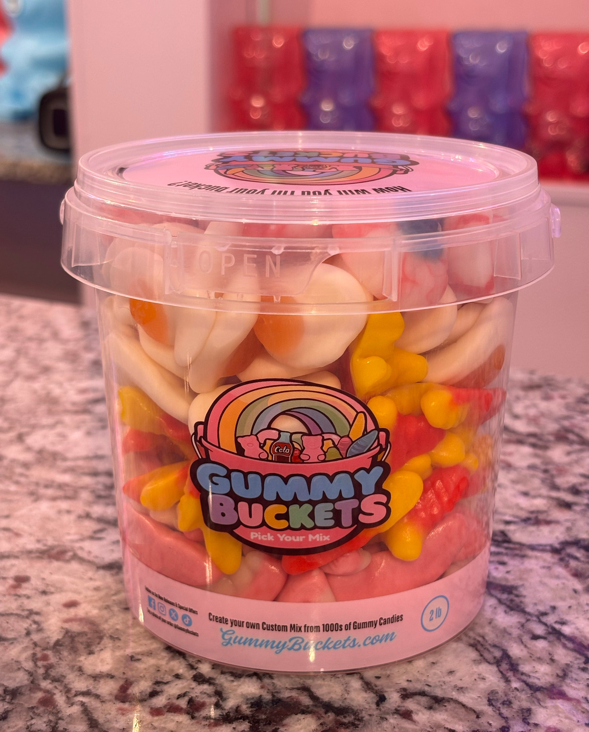 2 Pound Bucket of Odd Ball Gummy Candy from Gummy Buckets (new view).