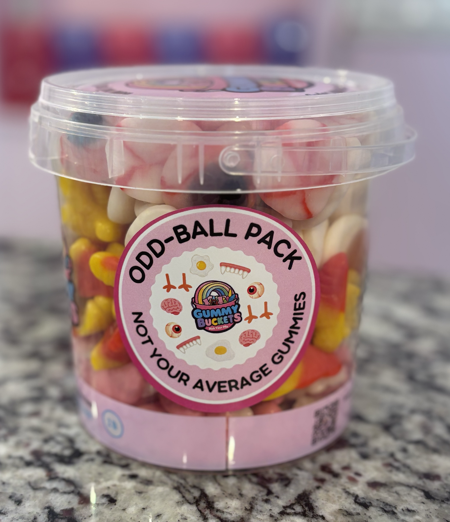 2 Pound Bucket of Odd Ball Gummy Candy from Gummy Buckets.