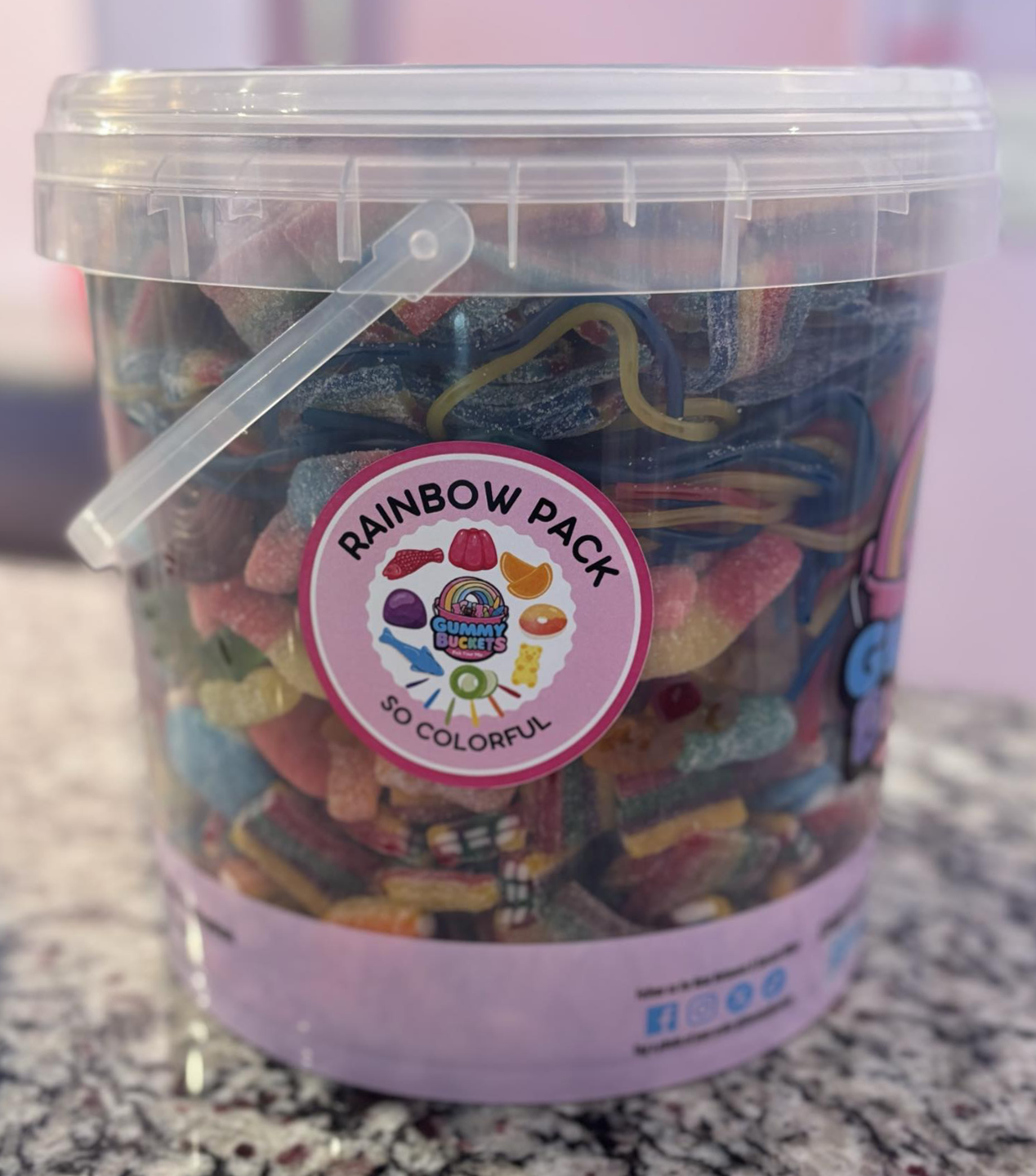 2 Pound Bucket of Rainbow Gummy Candy from Gummy Buckets