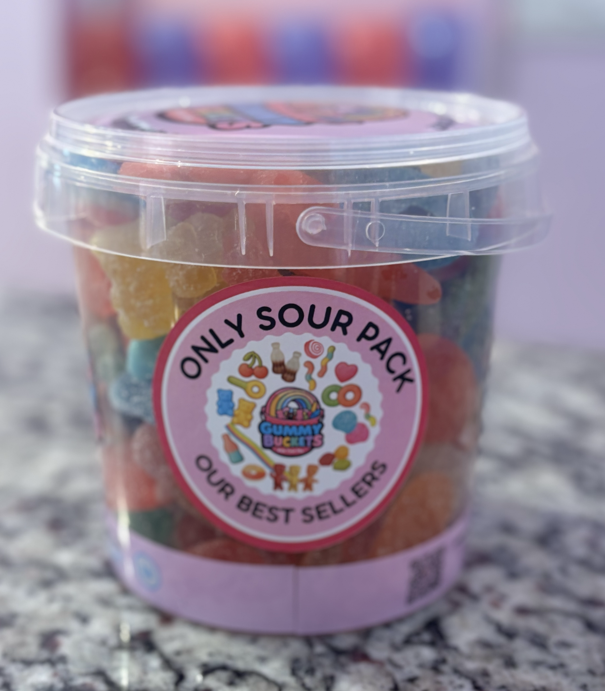 2 Pound Bucket of Sour Gummy Candy from Gummy Buckets