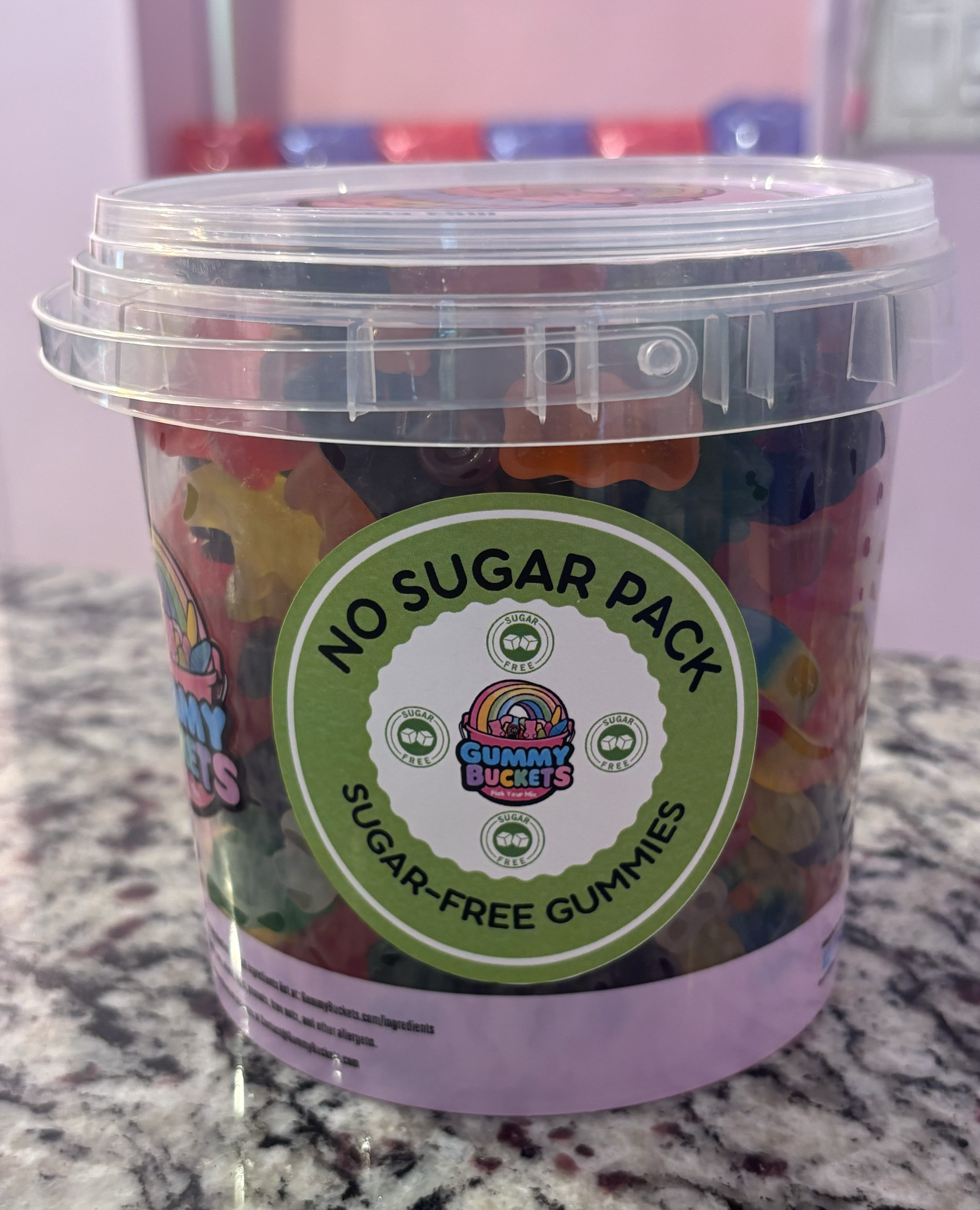 2 Pound Bucket of Sugar Free Gummies from Gummy Buckets