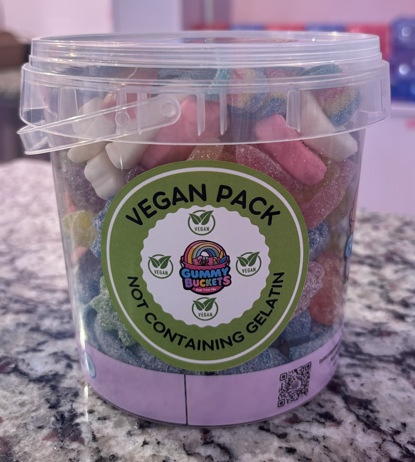 2 Pound Bucket of Vegan Gummy Candy from Gummy Buckets