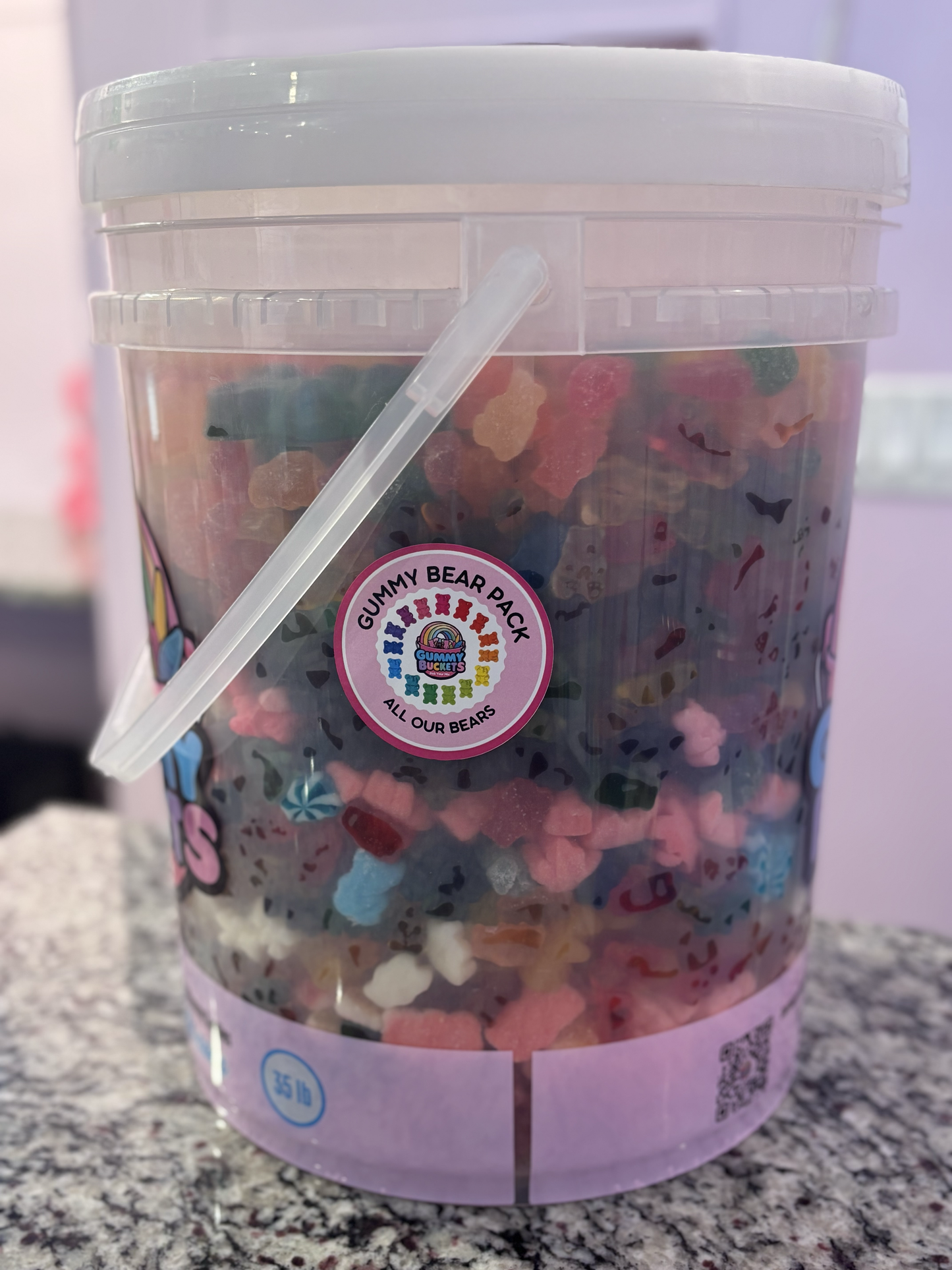 35 Pound Bucket of Gummy Bear Candy from Gummy Buckets