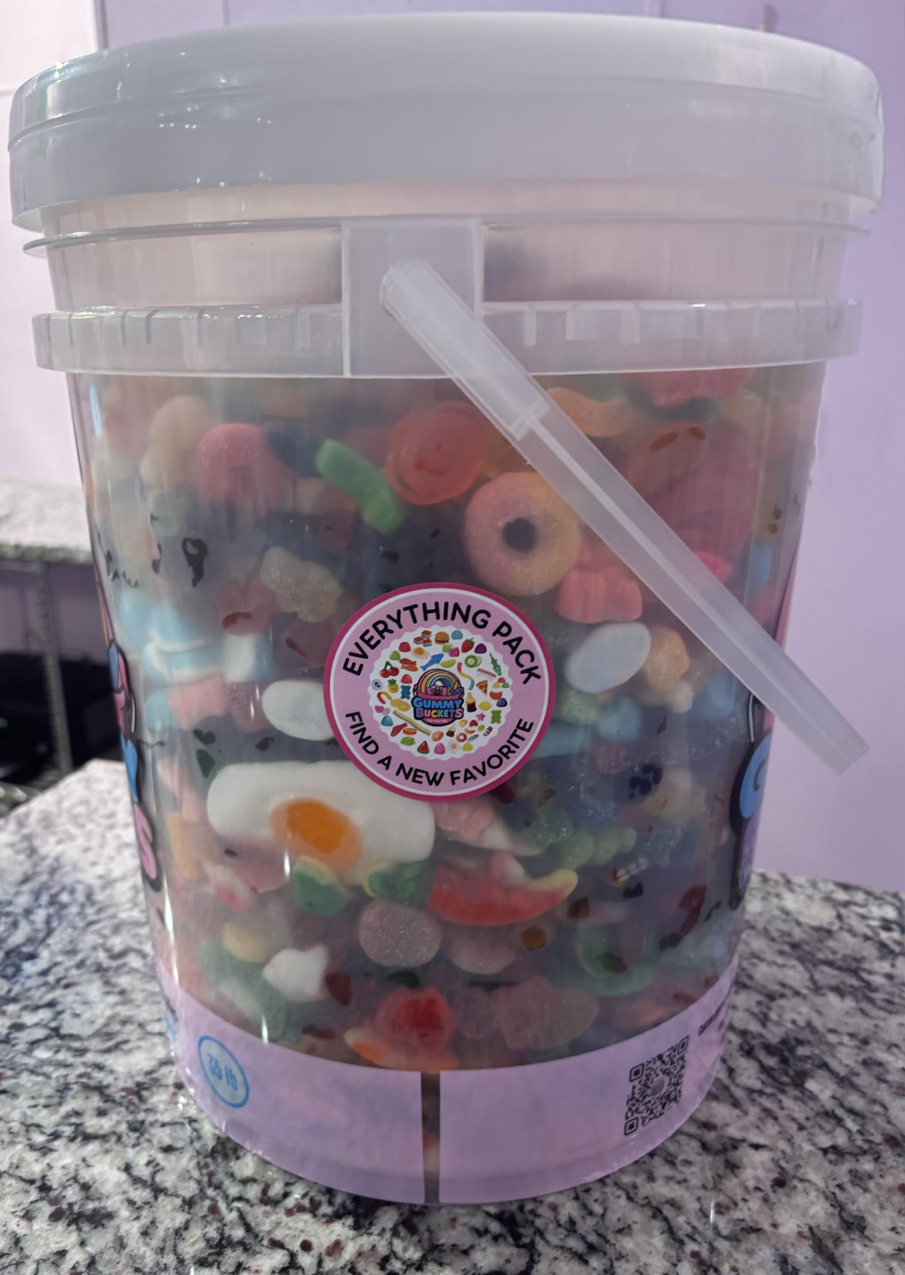 35 Pound Bucket of 500-1000 different scoops of Candy from Gummy Buckets