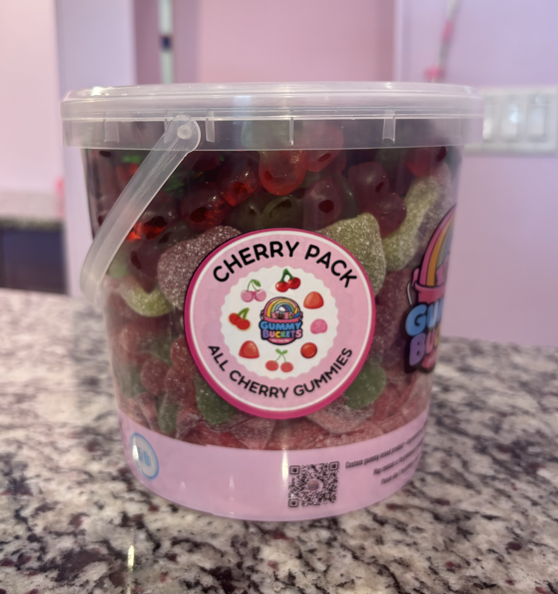 5 Pound Bucket of Cherry Gummy Candy from Gummy Buckets.