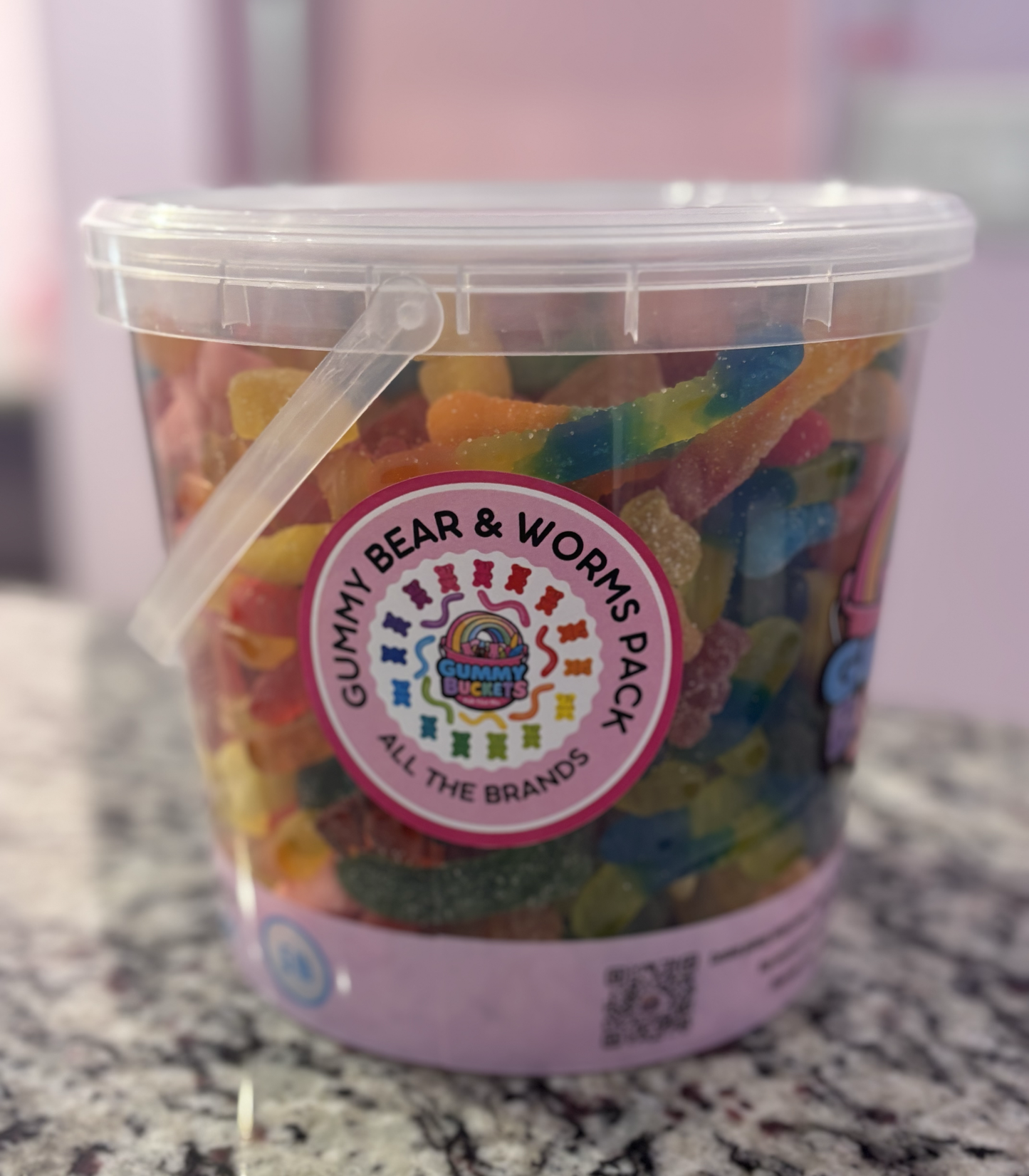 5 Pound Bucket of Gummy Bear and Worm Candy from Gummy Buckets