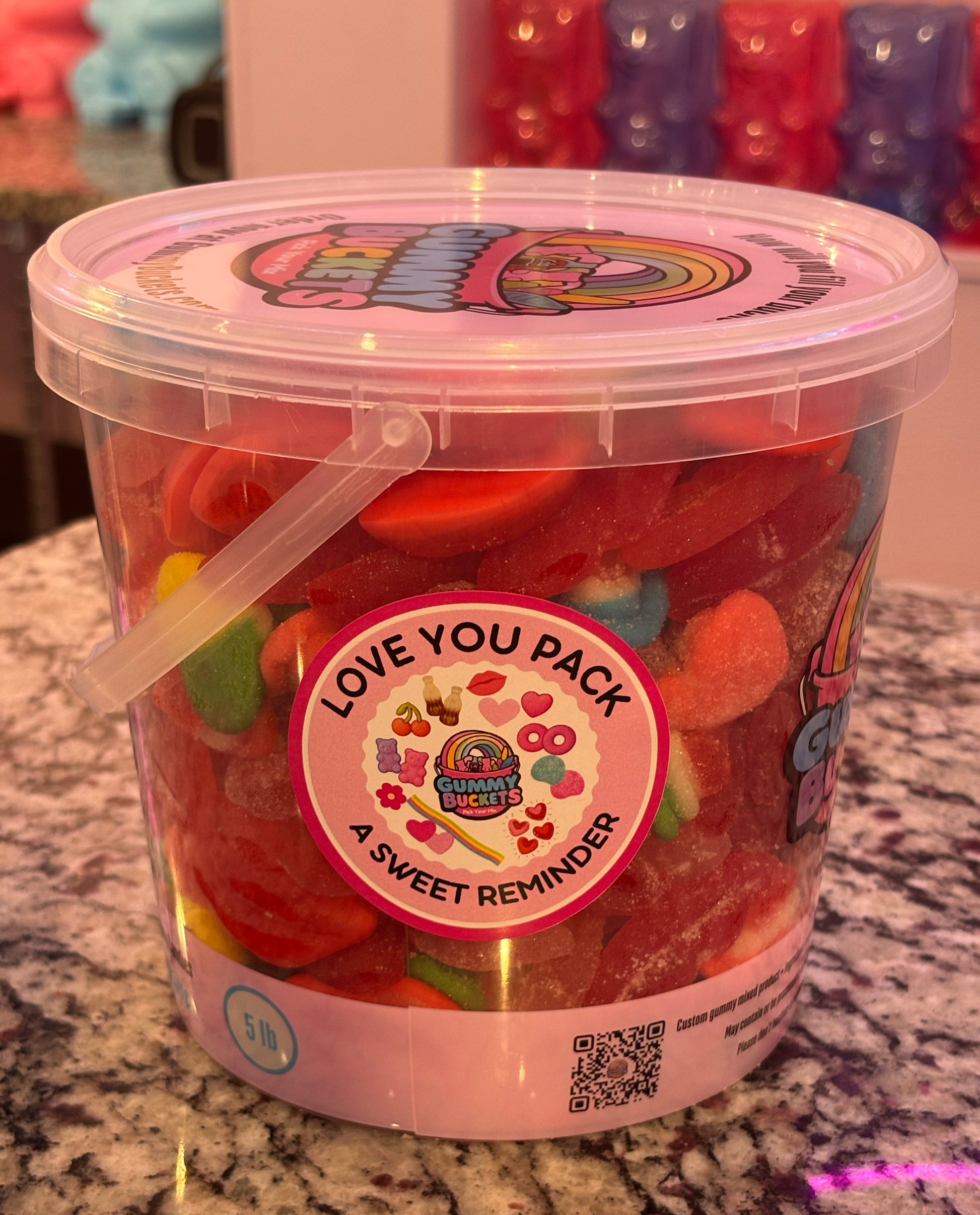 5 Pound Bucket of Love You Gummy Candy from Gummy Buckets