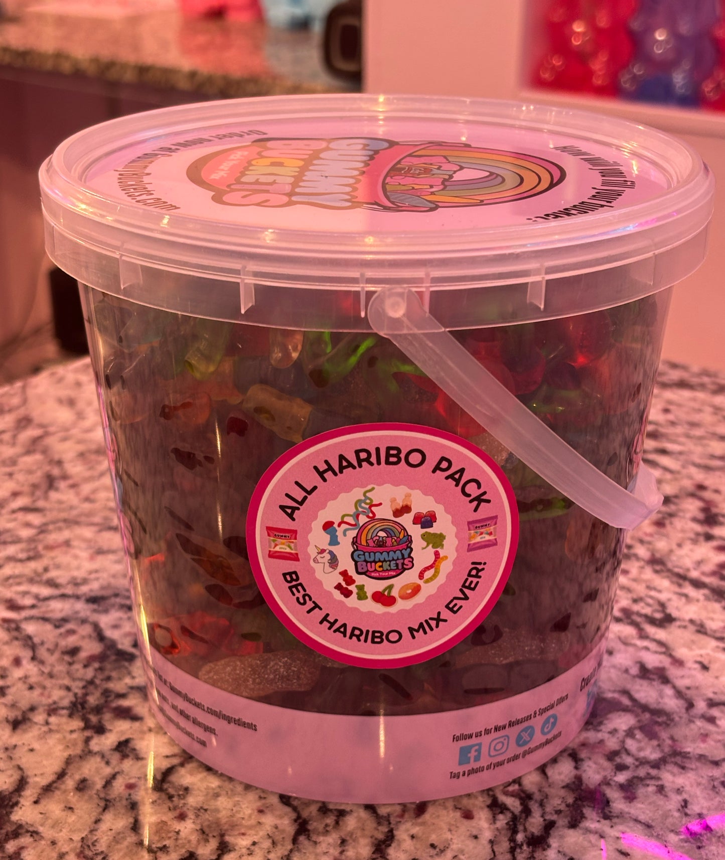 5 Pound Bucket of All Haribo Gummy Candy from Gummy Buckets