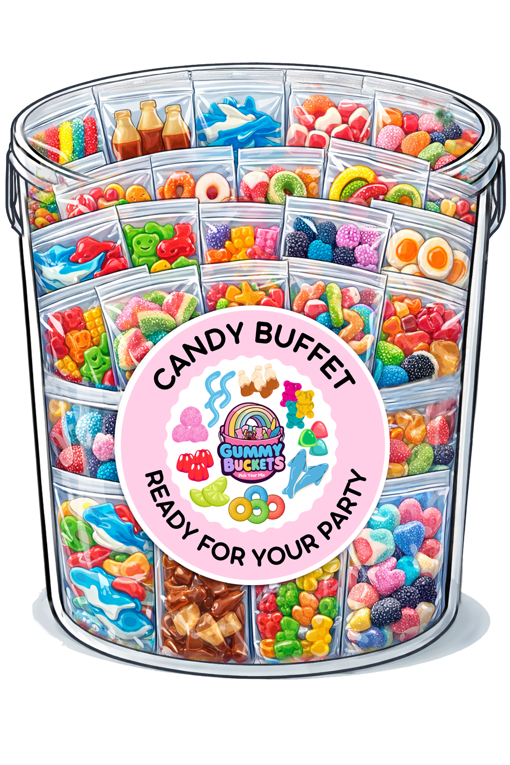 Create your own Candy Buffet bucket.