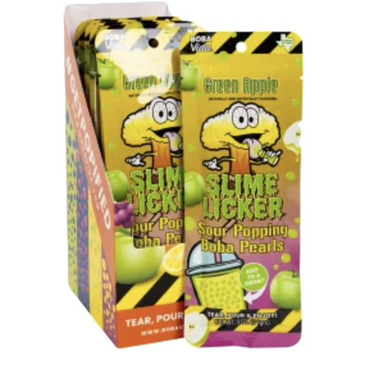 TOXIC WASTE Slime Licker green apple boba candy.