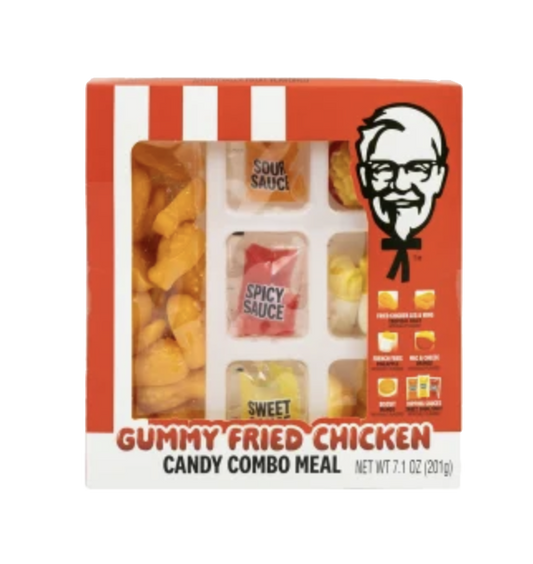 KFC-themed gummy candy combo packaging.