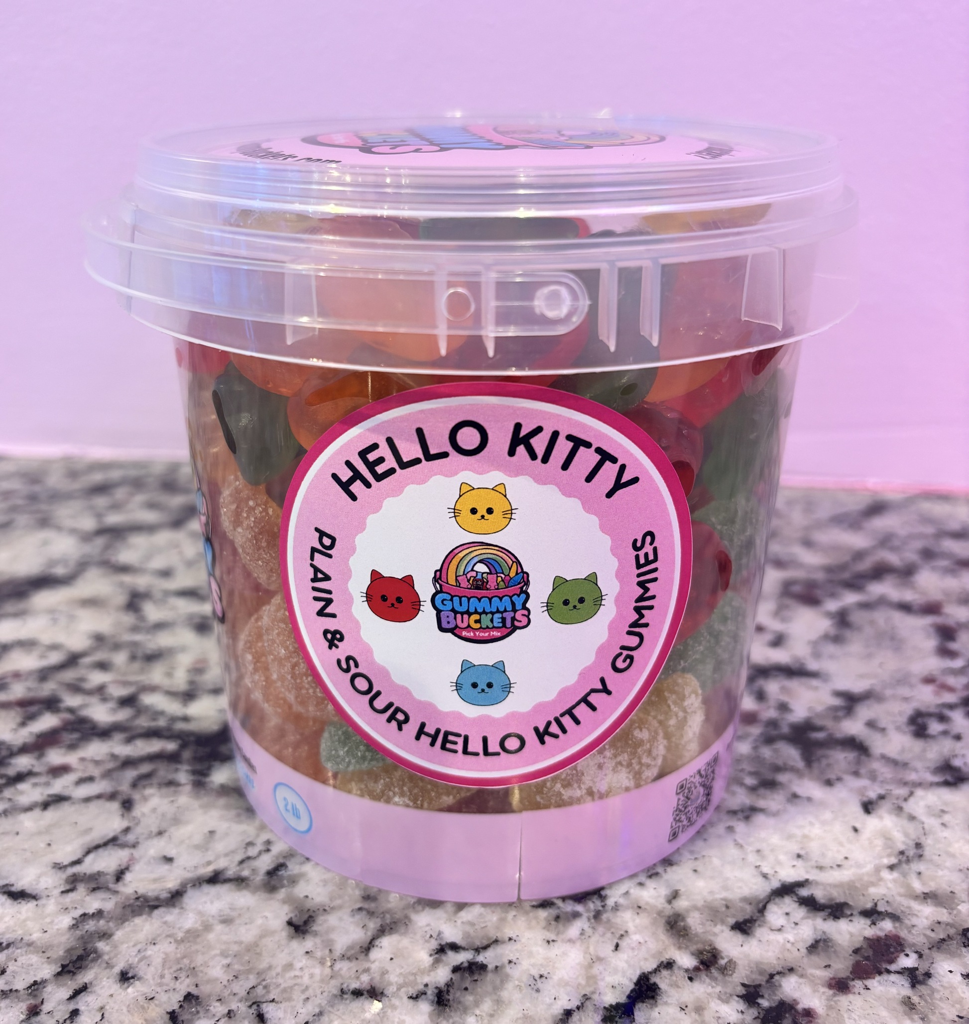 2 Pound Bucket of Hello Kitty Gummies.