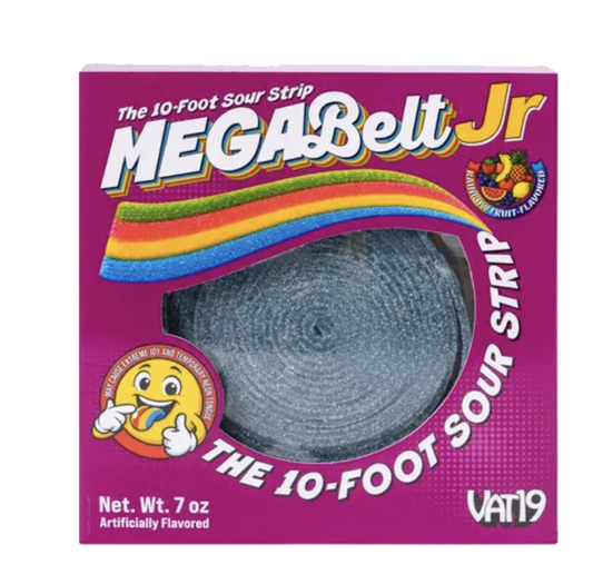 Mega sour belt candy packaging. 10 Feet.
