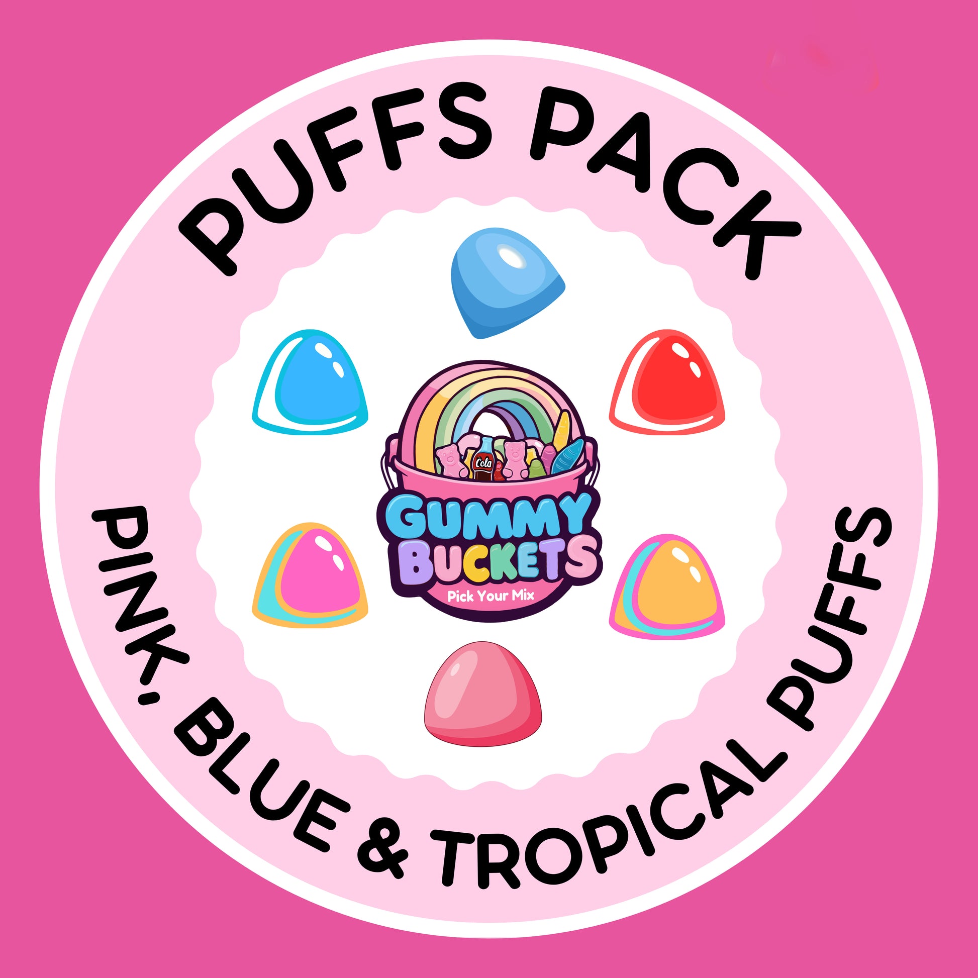 Puffs Sticker Gummy Buckets