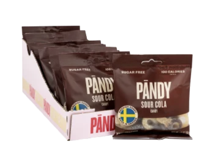 PANDY Sour Cola candy packaging.