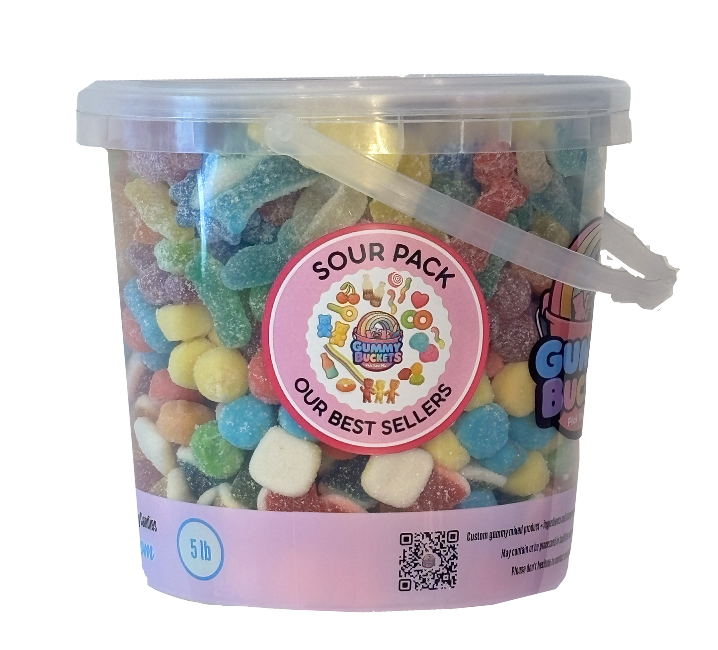 5 Pound Bucket of All Sour Gummies.