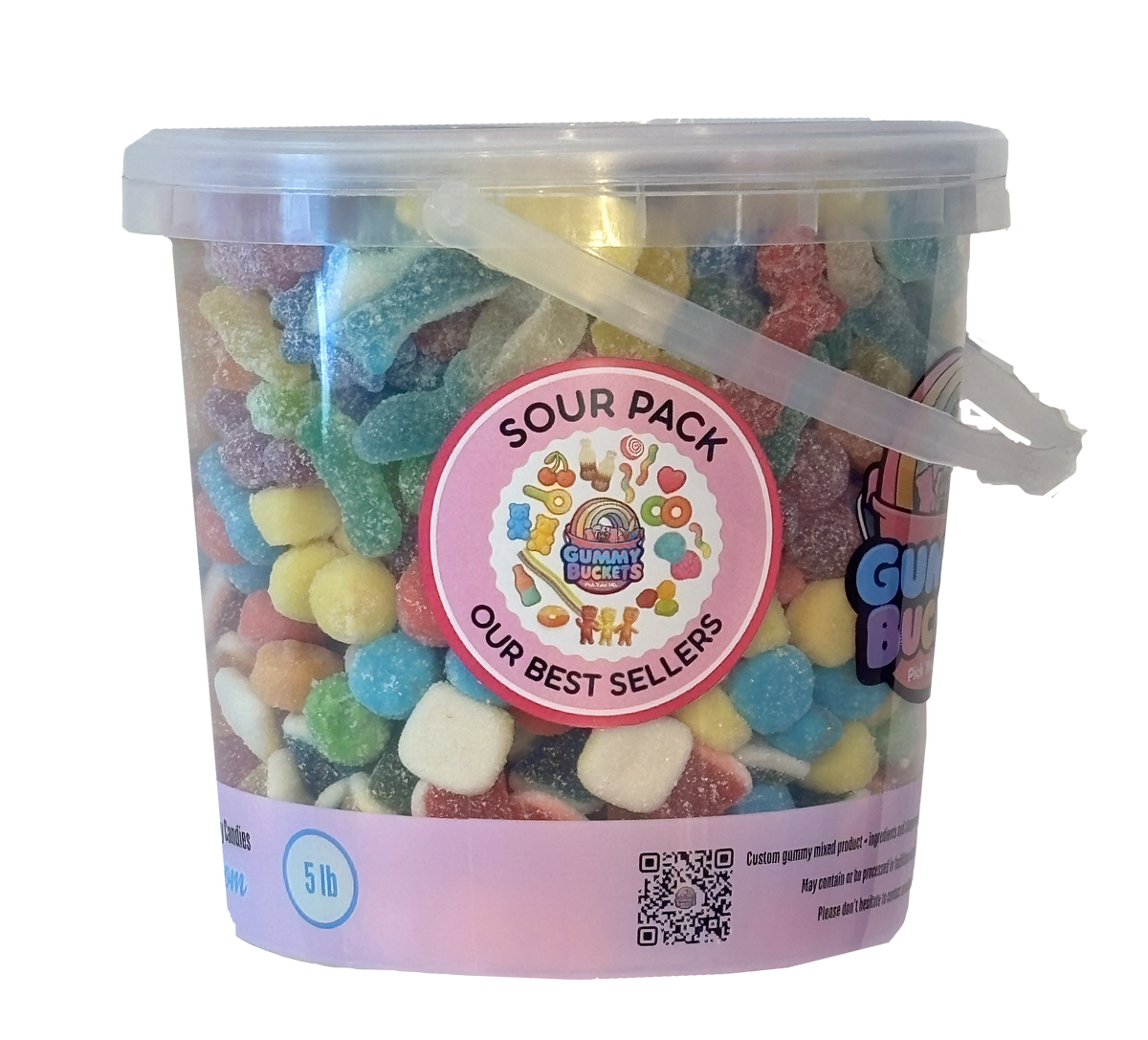 5 Pound Bucket of All Sour Gummies.