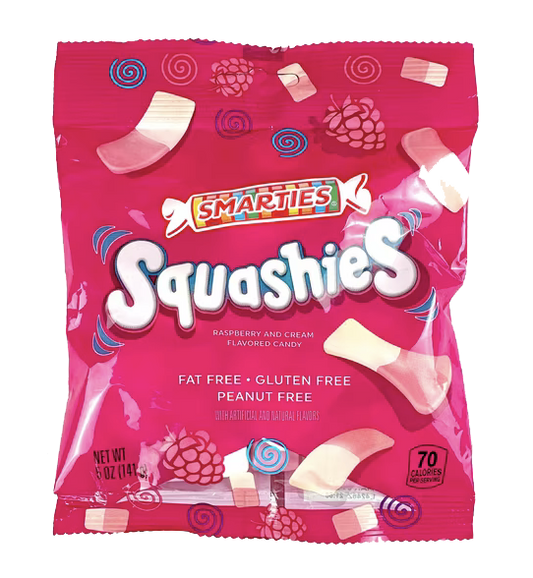 Squashies candy packaging.
