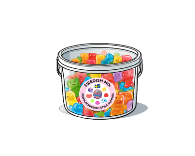 2 Pound Bucket of Swedish Gummies
