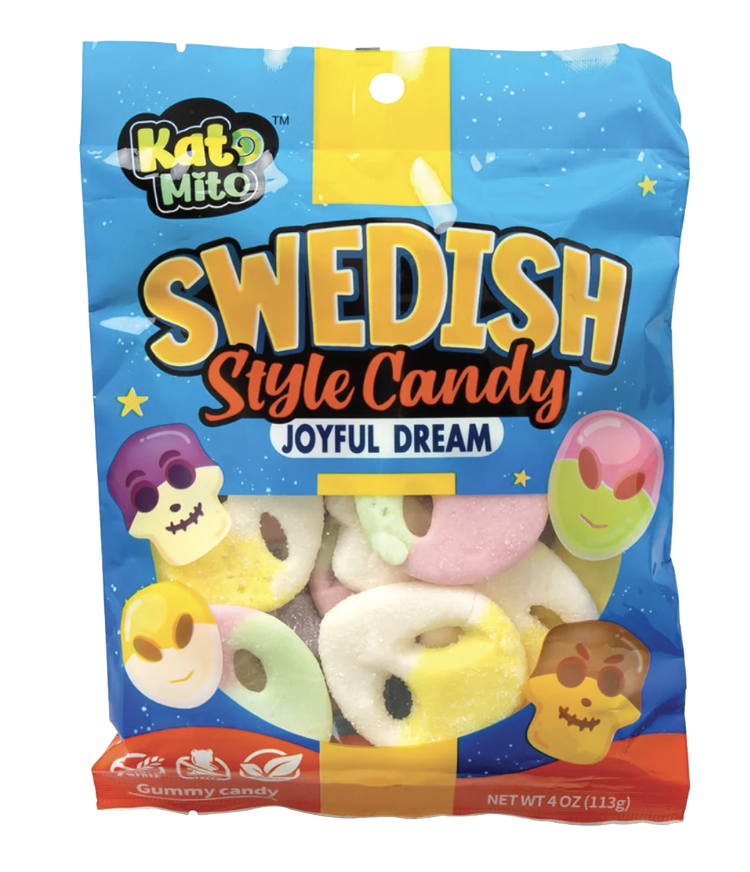 Swedish Joyful Dream candy packaging.