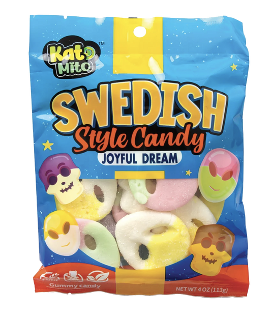 Swedish Joyful Dream candy packaging.