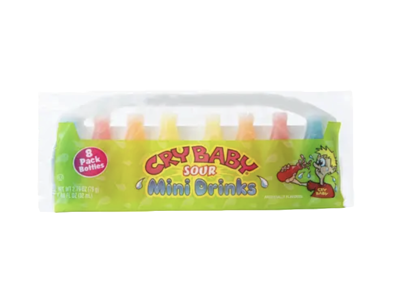 Cry Baby wax bottle candy packaging.