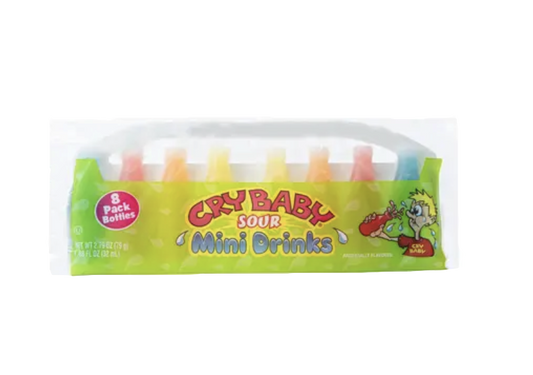 Cry Baby wax bottle candy packaging.